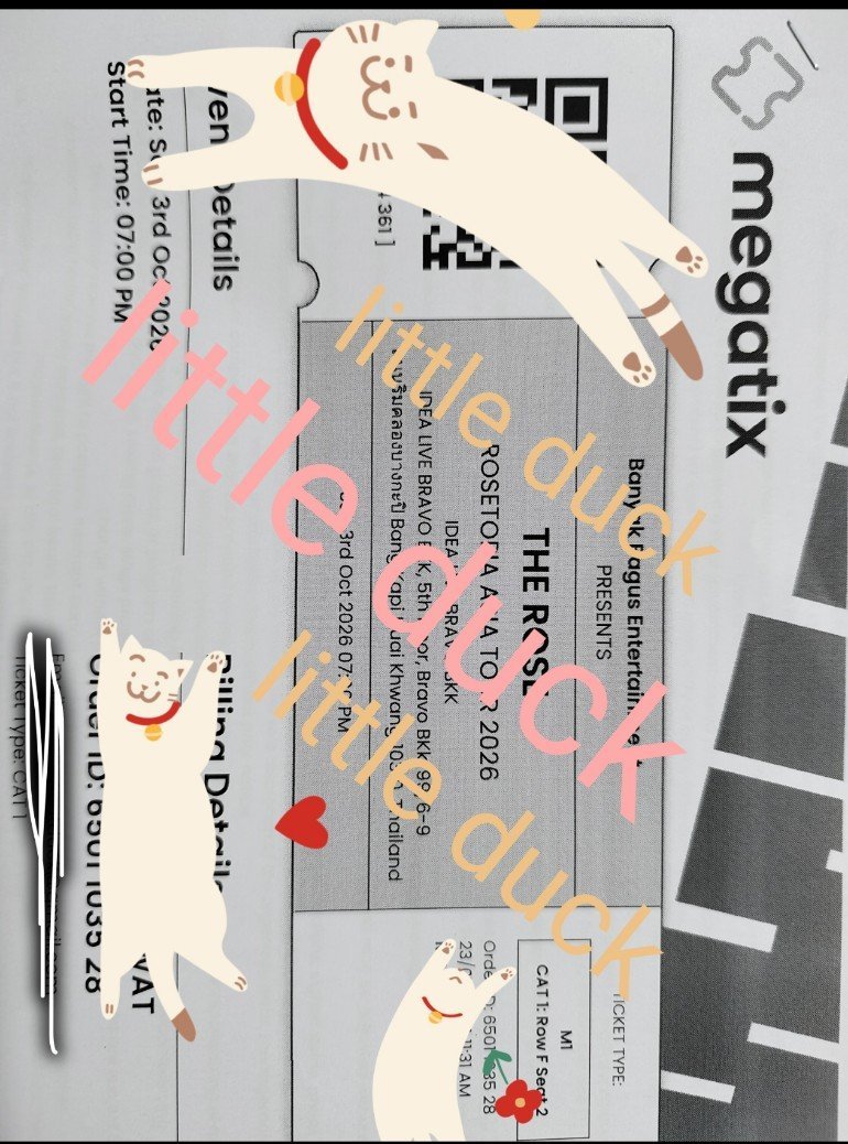 LittleDuck5672's tweet photo. ปล่อยบัตรนั่งเดอะโรส3500 โซนM1 ค่ะ ปล่อยเทราคา 2500฿   สนใจ dm  
#TheRose #TheRoseTOUR2026 
#ROSETOPIA_in_Bangkok
#ROSETOPIA https://t.co/AjxRuaephD