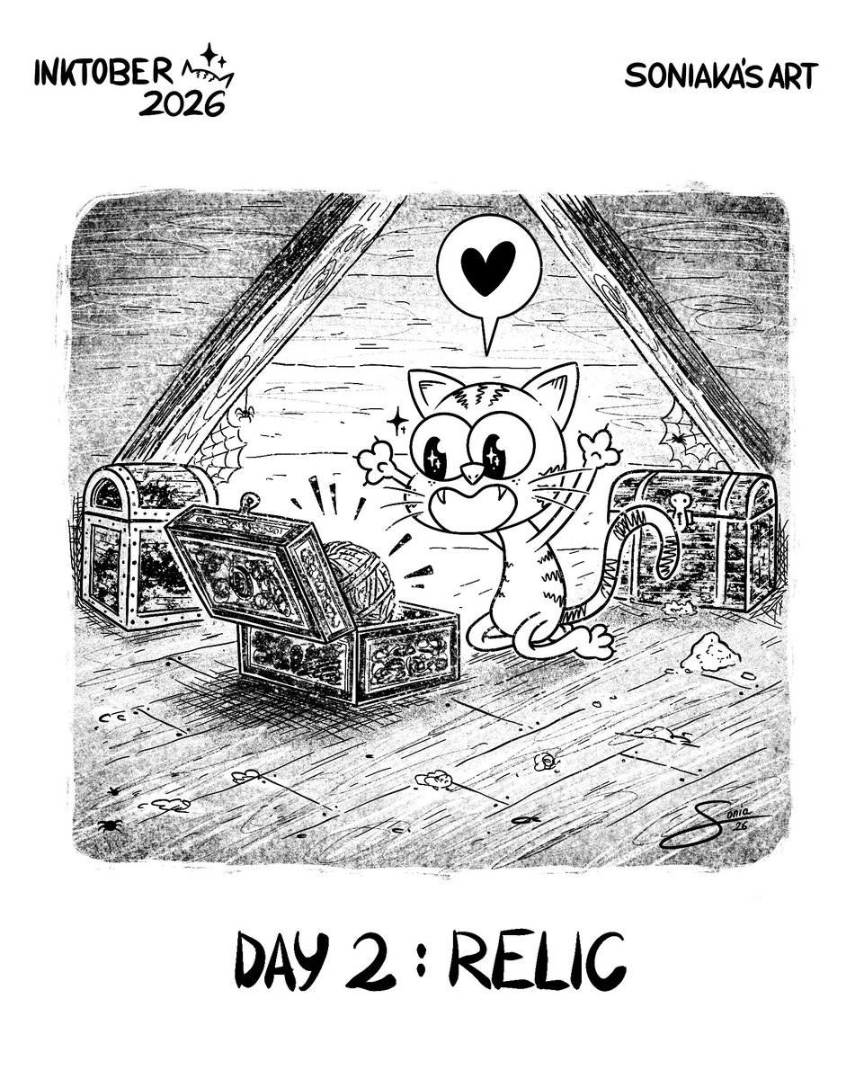 soniakasart's tweet photo. Inktober Day 2: RELIC
.
#SoniakasArt #moniOJOtes #inktober #inktoberday2 #inktoberrelic #inktober2026relic #inktober2026 #inktoberchallenge #inktoberprompts #inkwork #inkdrawings #inktoberlist #dailysketch #dailydoodle @inktober https://t.co/9aEU55Kgsr