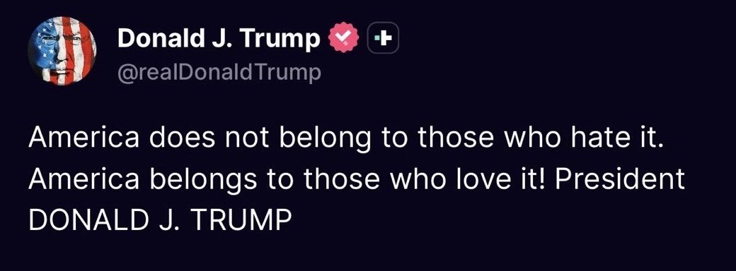 7Veritas4's tweet photo. The rub is, you cannot love America and also the person burning it to the ground. https://t.co/zKhasboInL