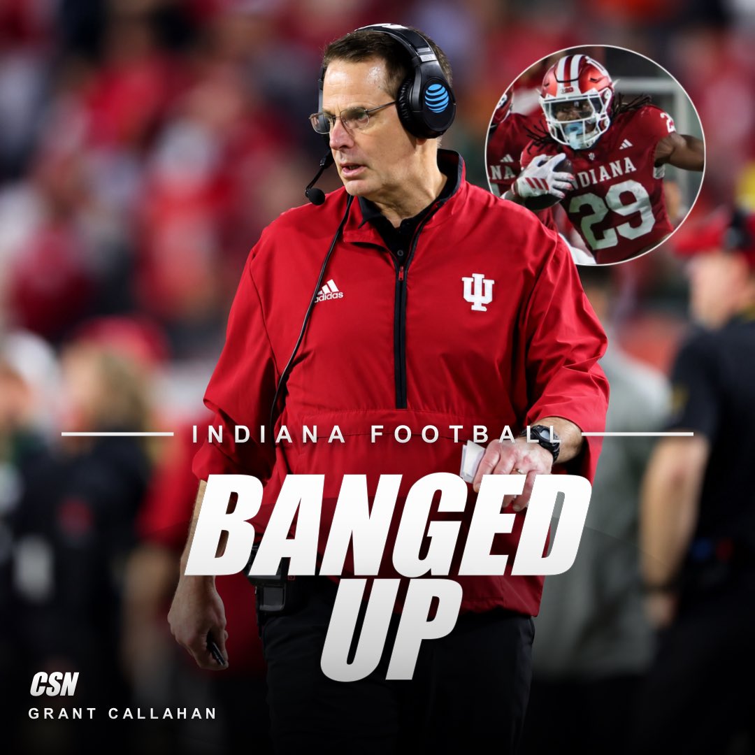 GrantCalNCAA's tweet photo. 👀REPORT: No. 5 Indiana could enter Saturday’s matchup with Rutgers severely shorthanded at running back.

Lee Beebe Jr. was added to the injury report Thursday after rushing for a career-high 203 yards against Northwestern, joining Turbo Richard, Khobie Martin and Sean Cuono with injury concerns.

Cignetti says the Hoosiers remain confident in their depth.

Mostly because Rutgers still has to tackle whoever they put back there.
