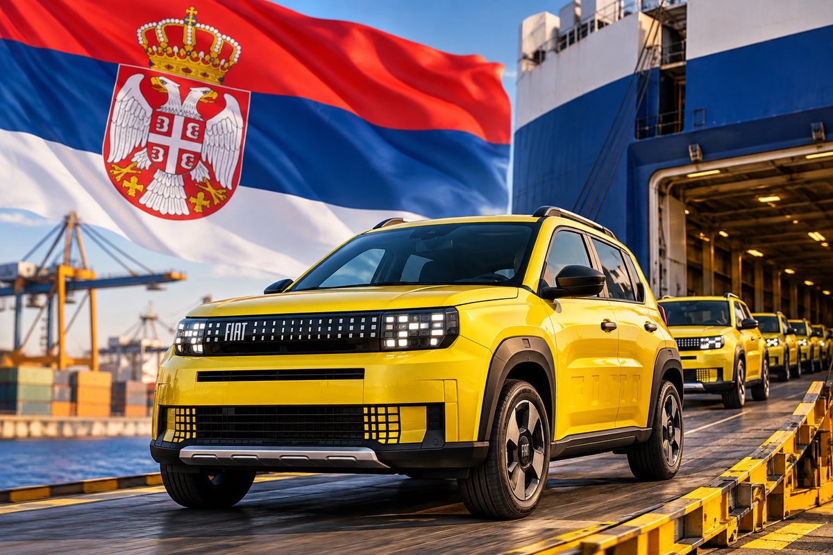 serbiainenglish's tweet photo. 🚗 🇷🇸 Serbia’s car exports reached around €2.8 billion in the first half of 2026, a 51.1% increase year-on-year.

Stellantis’ Kragujevac plant and the Fiat Grande Panda were the biggest contributors to this growth. 

The automotive industry recorded the highest individual export value among Serbia’s export sectors. 🇷🇸