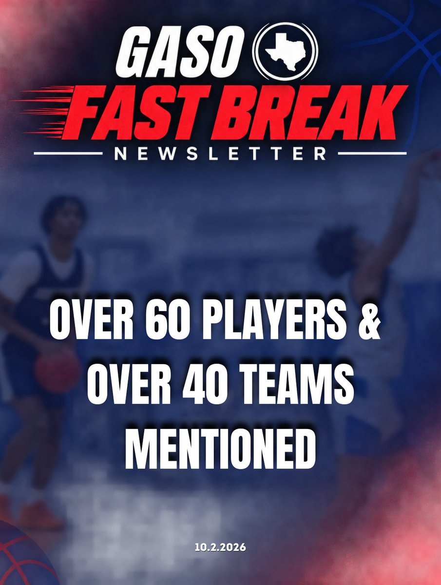 TexasHoopsGASO's tweet photo. Our latest #GASO Fast Break Newsletter Just Dropped!

We continue our coverage of a prospect loaded Houston Fall Tour Event. 

Read Now ⬇️
https://t.co/pQ0fuq7s69