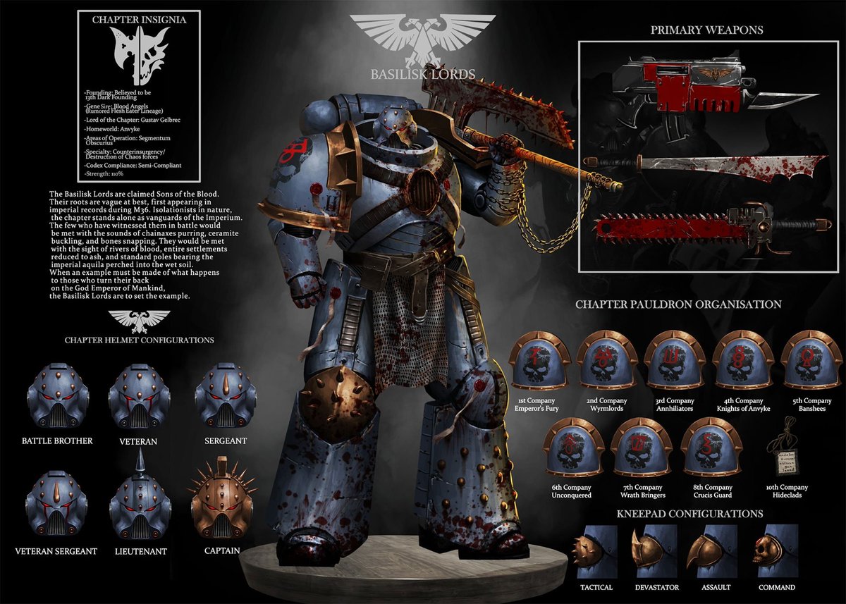 40KEternityGate's tweet photo. Basilisk Lords by J.A Jewel Ng @Wolvenhourr
(wolvenhouur, JA Ng)
https://t.co/bBwwnpJRti
#AdeptusAstartes #SpaceMarines #BasiliskLords #WarhammerArt #Warhammer #Warhammer40K #40K https://t.co/gKVbGV5SUb