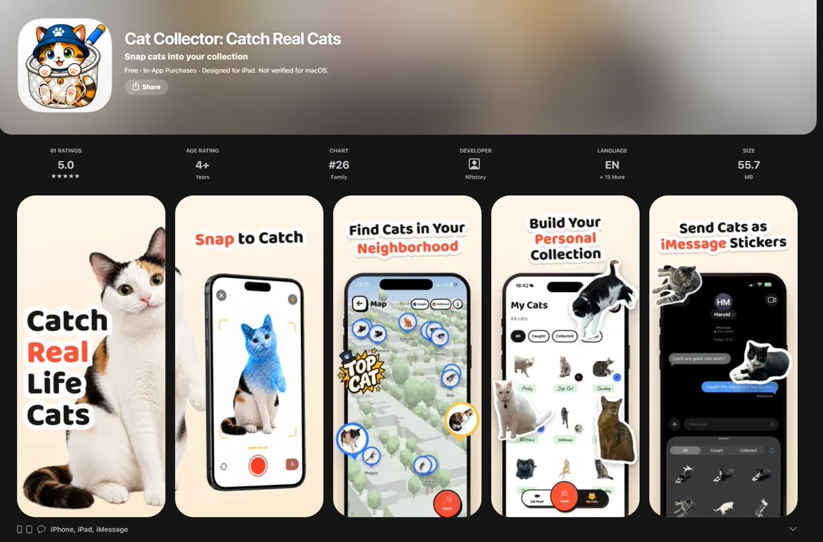 c0de11X's tweet photo. There's a new PokemonGo alike game going CRAZY Viral

You literally collect Cats as collectibles/pokemon cards

All the big articles will talk about ts 

Sendig fees to GitHub

https://t.co/VD1KA2627C

https://t.co/SwBkn4pqTB

https://t.co/0GzjJYTlsx https://t.co/3vbxw6ywuu