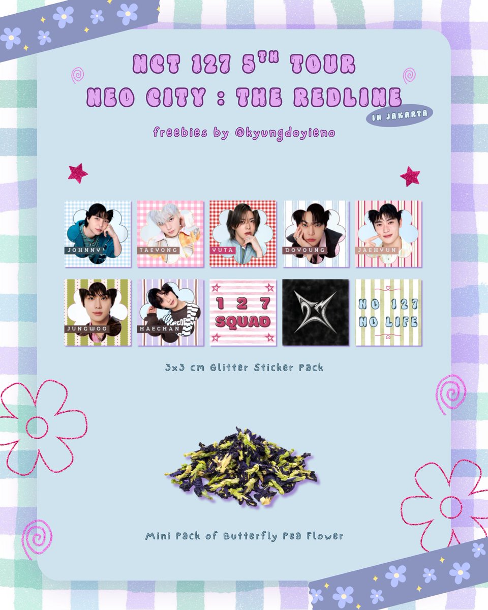 kyungdoyieno's tweet photo. FREEBIES NCT 127 THE REDLINE IN JAKARTA 

⋆.˚ 3 Oktober 2026
⋆.˚ Indonesia Arena
⋆.˚ Limited qty 

freebies nya nanti jangan di buang ya🩵 

salam sehat🫰🏻🩵✨️ https://t.co/jCeyHrOzSn