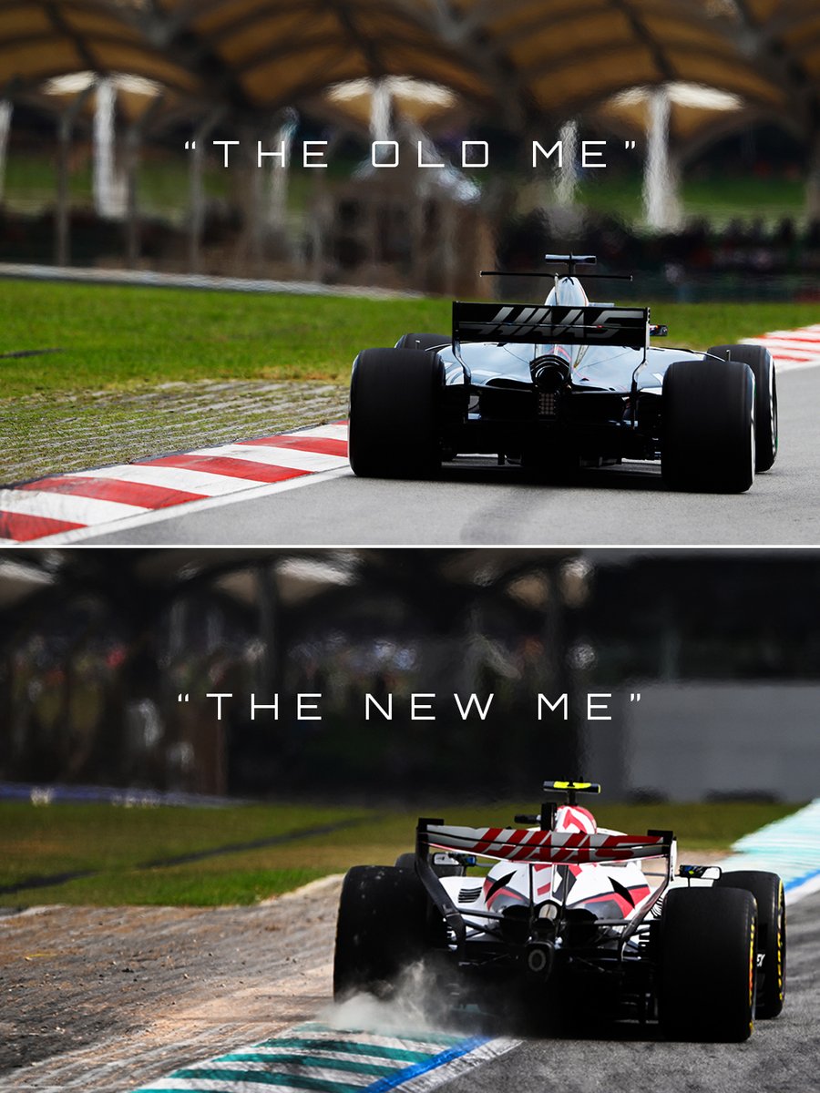 HaasF1Team's tweet photo. Nine years on...  things might have changed a little 😄 

#HaasF1 #F1 #BahrainGP https://t.co/9yx7uawPcB