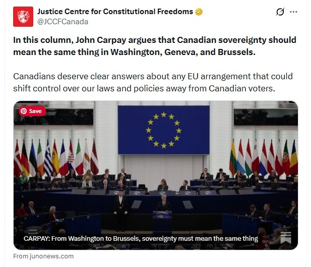 HaveWeAllGoneM1's tweet photo. Mark Carney did not run on a platform of joining the EU. In fact, he never even mentioned it.  

At a minimum, this requires full debate in Parliament
And Canadians should have the right to vote on it https://t.co/UaCpO5tr1I