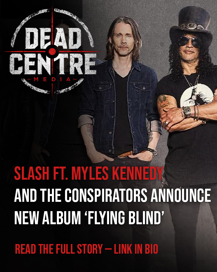 DeadCentreMedia's tweet photo. SLASH FT. MYLES KENNEDY AND THE CONSPIRATORS announce new album ‘FLYING BLIND’.

The title track is out now, with the album arriving February 26.
@Slash @MylesKennedy 
Read more 👇
https://t.co/9hf0YSgdMf
#Slash #SMKC #DeadCentreMedia https://t.co/RA74ZK9MYI