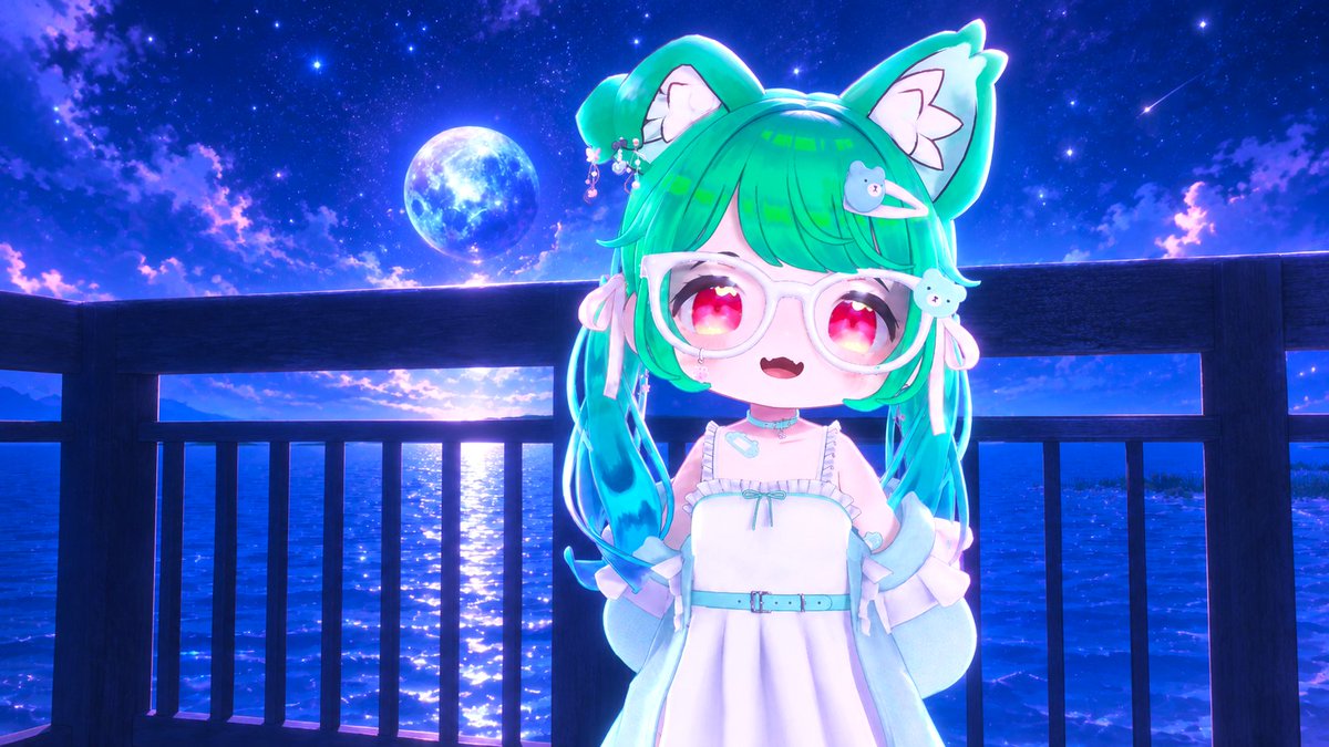 uraakacross's tweet photo. 月と星と、きらめく夜
#まめひなた　#まめふれんず
#SIRU_VRC https://t.co/T3lR9O6RTr