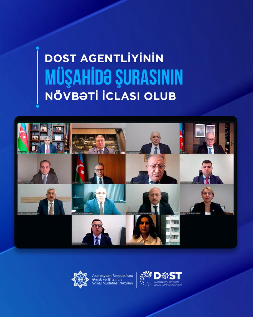 dostagentliyi's tweet photo. 🏢 DOST Agentliyinin Müşahidə Şurasının növbəti iclası keçirilib.
↪️ https://t.co/Yw20ETjB5T
#ƏƏSMN #DOSTAgentliyi https://t.co/9cVf9rRdOm