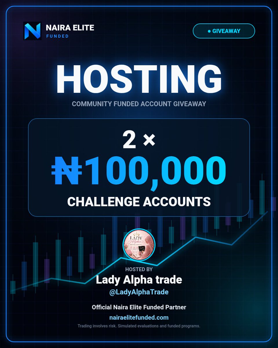 LadyAlphaTrade's tweet photo. 🔥200,000 NAIRA GIVEAWAY 

2× #100k NAIRAELITE funded

HOW TO ENTER THE GAME 

👍 FOLLOW @Ladyalphatrade
👍 FOLLOW @nairaelite 

Like and  repost this post 
Tag 3 Friends in the comment

And also follow @GarzaliH51580 https://t.co/7vzOD7DunB