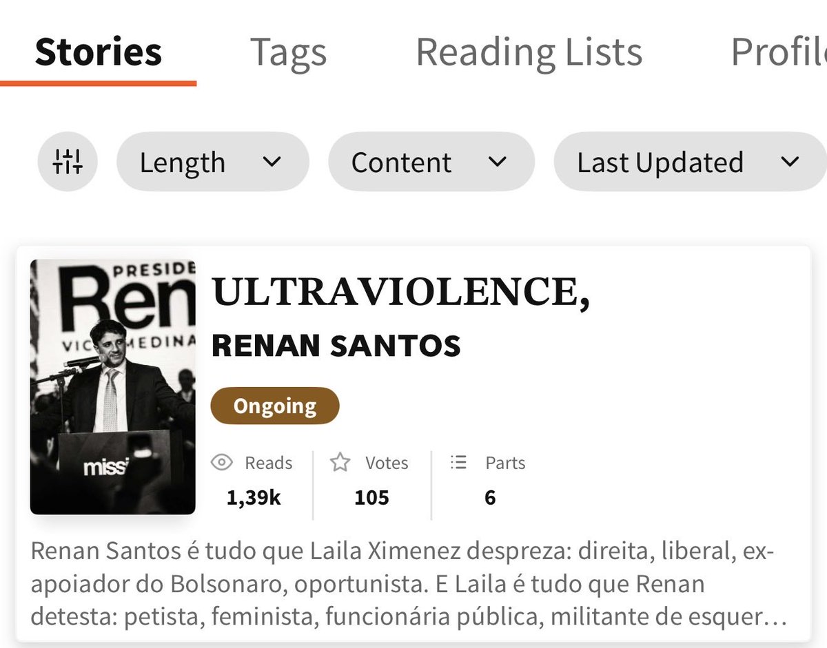 thevanillagoth's tweet photo. Depois de meses, fui abrir meu Wattpad e tomei um susto com esse surto coletivo engraçado que tá surgindo entre as mulheres da esquerda 

Já tem até fanfic com o Renan Santos 

Repito: FANFIC https://t.co/ZjzihxdIBM