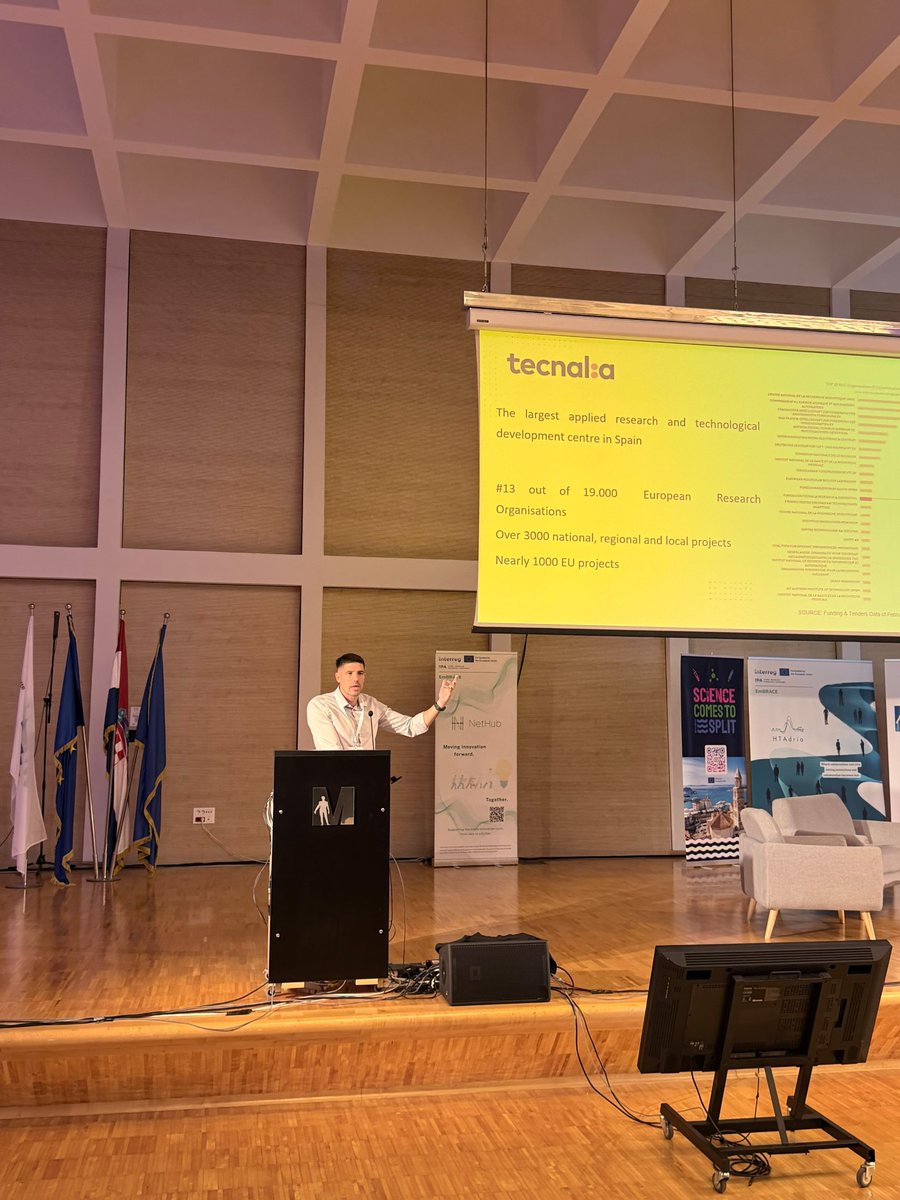 6sava_project's tweet photo. 📷Our own Miloš Kostić took the stage at the HealthTech Adria Conference in Split 🇭🇷 — "Reaching the Market from the Comfort of the Ivory Tower: An Online Technology Uptake Platform," built under 6SAVA to connect research, industry &amp; innovation actors. 

 https://t.co/ZzIzbNST8R https://t.co/FItVCx1dxr