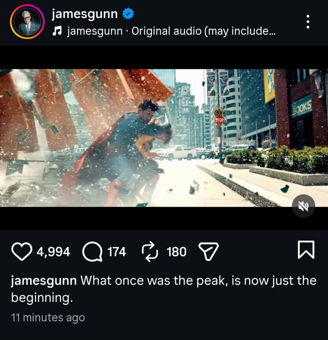 SuperSagaNews's tweet photo. James Gunn confirms he is staying as co-CEO of DC Studios with Skydance

"What once was the peak, is now just the beginning" https://t.co/Ekrzy5GqXE