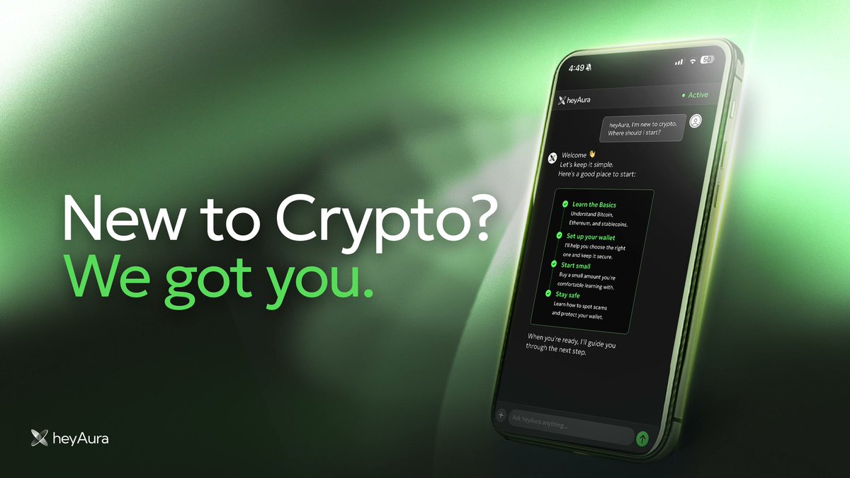 heyaura's tweet photo. Wondering where to start in Web3?
How to navigate in crypto?
What should your first move be?

Just ask heyAura.
We got you. https://t.co/AdsRmYyF5W