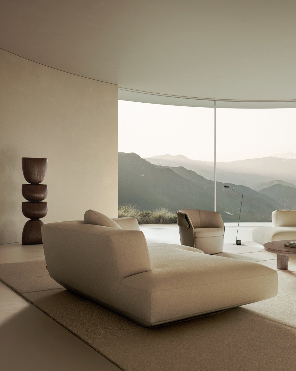Flexform_ITA's tweet photo. Its name says it all. Loungescape turns the living room into a landscape shaped around the way we live – a place to stretch out, come together, linger and simply be. Bathed in natural light, its unmistakable silhouette seems to float above the floor, while the interplay of shifting depths and angles gives the composition an easy sense of movement. More than the center of the room, Loungescape becomes the center of life within it. Discover more https://t.co/p1YO1h5feo