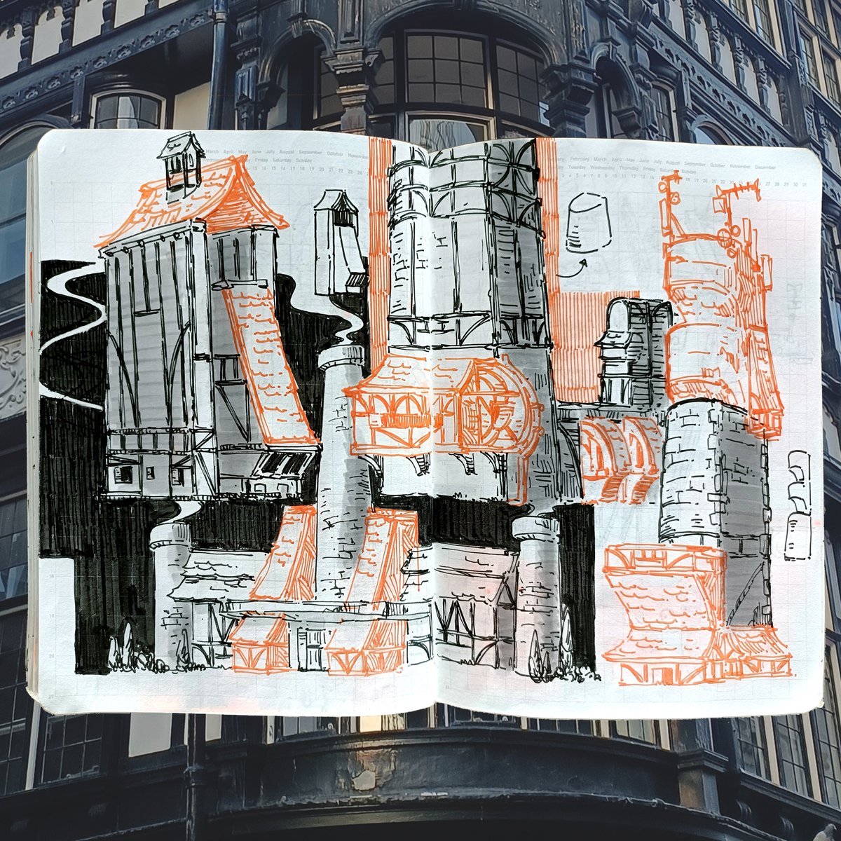 hilary_ps's tweet photo. Bits and bobs from life reimagined in my pocket sketchbook https://t.co/wsI5ZtIQgM