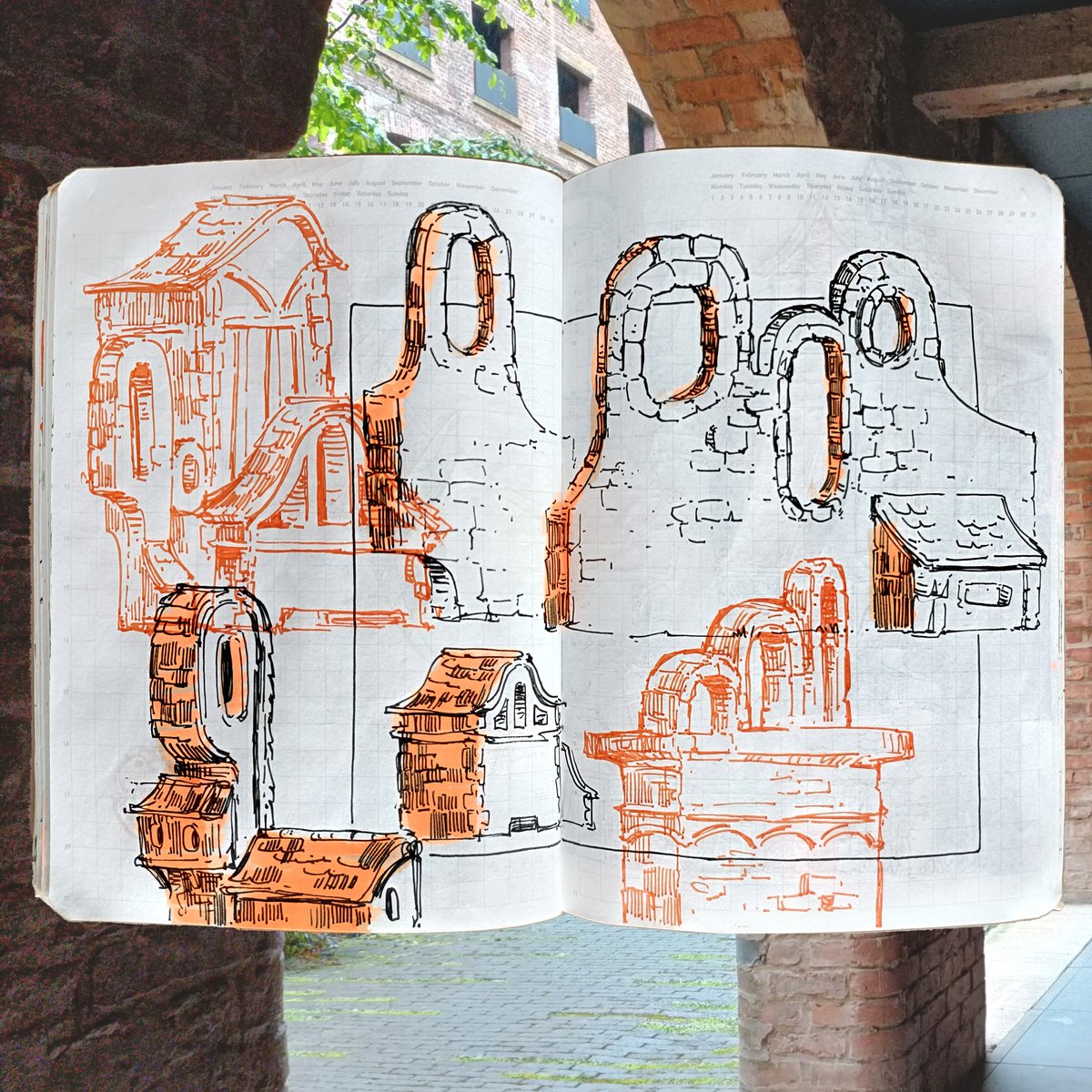 hilary_ps's tweet photo. Bits and bobs from life reimagined in my pocket sketchbook https://t.co/wsI5ZtIQgM