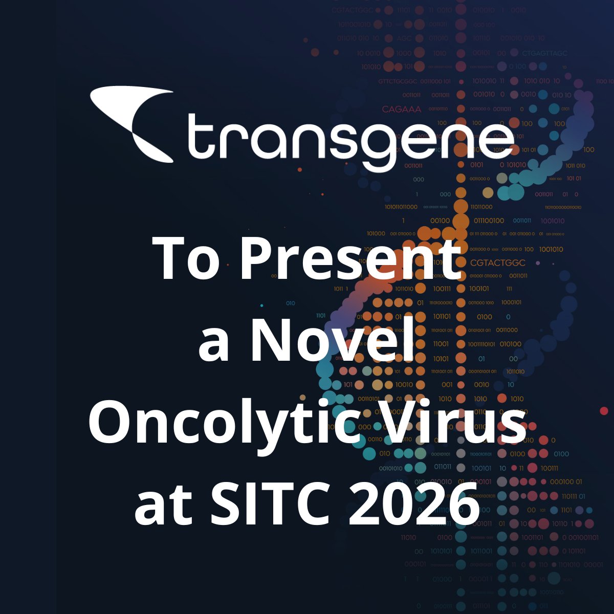 TransgeneSA's tweet photo. @TransgeneSA to Present a Poster on Preclinical Data from a Novel Oncolytic Virus on November 7, at @sitcancer 2026.
📰 press release 👉 https://t.co/9W5Fw8KhbH https://t.co/hTDnovY2BG