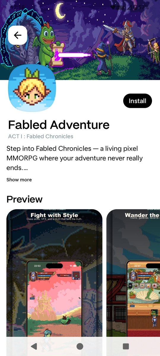 FabledChronicle's tweet photo. Fabled Chronicles is LIVE on Solana Seeker.

Same MMORPG. Same account. Now in the dApp Store on @solanamobile.

Open the Seeker dApp Store → search Fabled Chronicles.

See you in the realm. 📜 https://t.co/GwyoNGbnvT