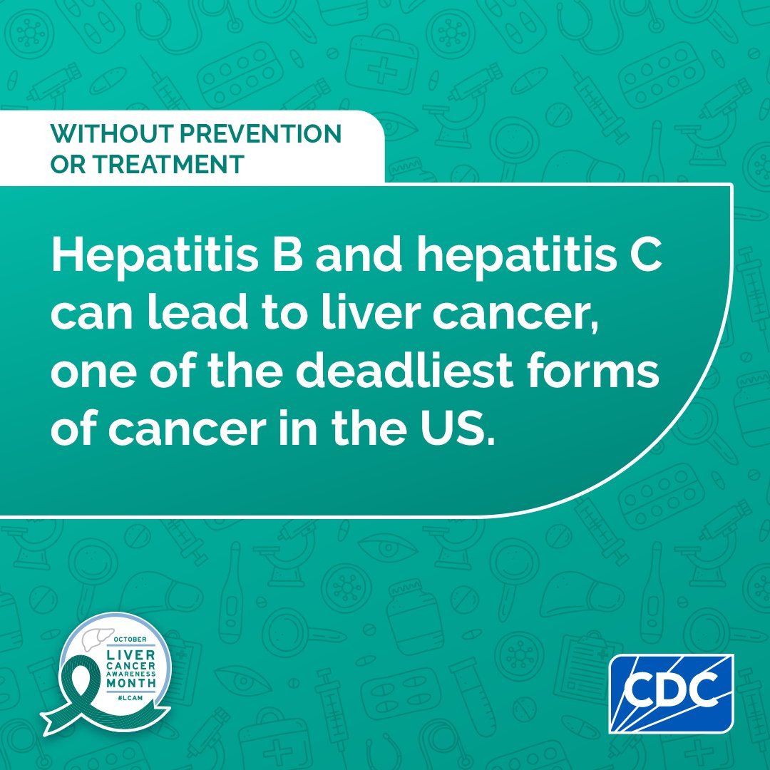 CDCgov's tweet photo. #HepatitisB and #HepatitisC can lead to serious liver disease and are major causes of #LiverCancer. The good news? Testing can help catch these infections early—even if you feel healthy. Talk to your health care provider about getting tested. Prevention starts with knowing your status: https://t.co/UnxbHy1f2b #LCAM #LiverCancer #LiverCancerAwareness