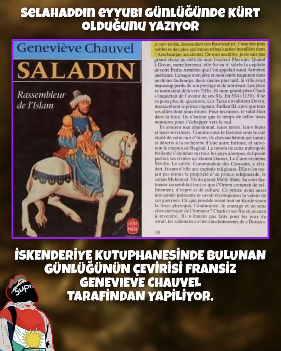 MSSO7O's tweet photo. @Mert59595807 Turanşah:farsça
Börü diye kardeşi yok tacülmülk buri
Selahaddin eyyübi hanedanı gibi kendiside kürtdür ibn hallikandan,Encyclopaedia Iranica vb dönemin ve günümüz tarihçileri kürt olduğuna dair görüş birliğine varmıştır
Şîrkûh / Şêrko
Şâdî
Kürtçe isime sahip amcalari https://t.co/85IMjs7BHI