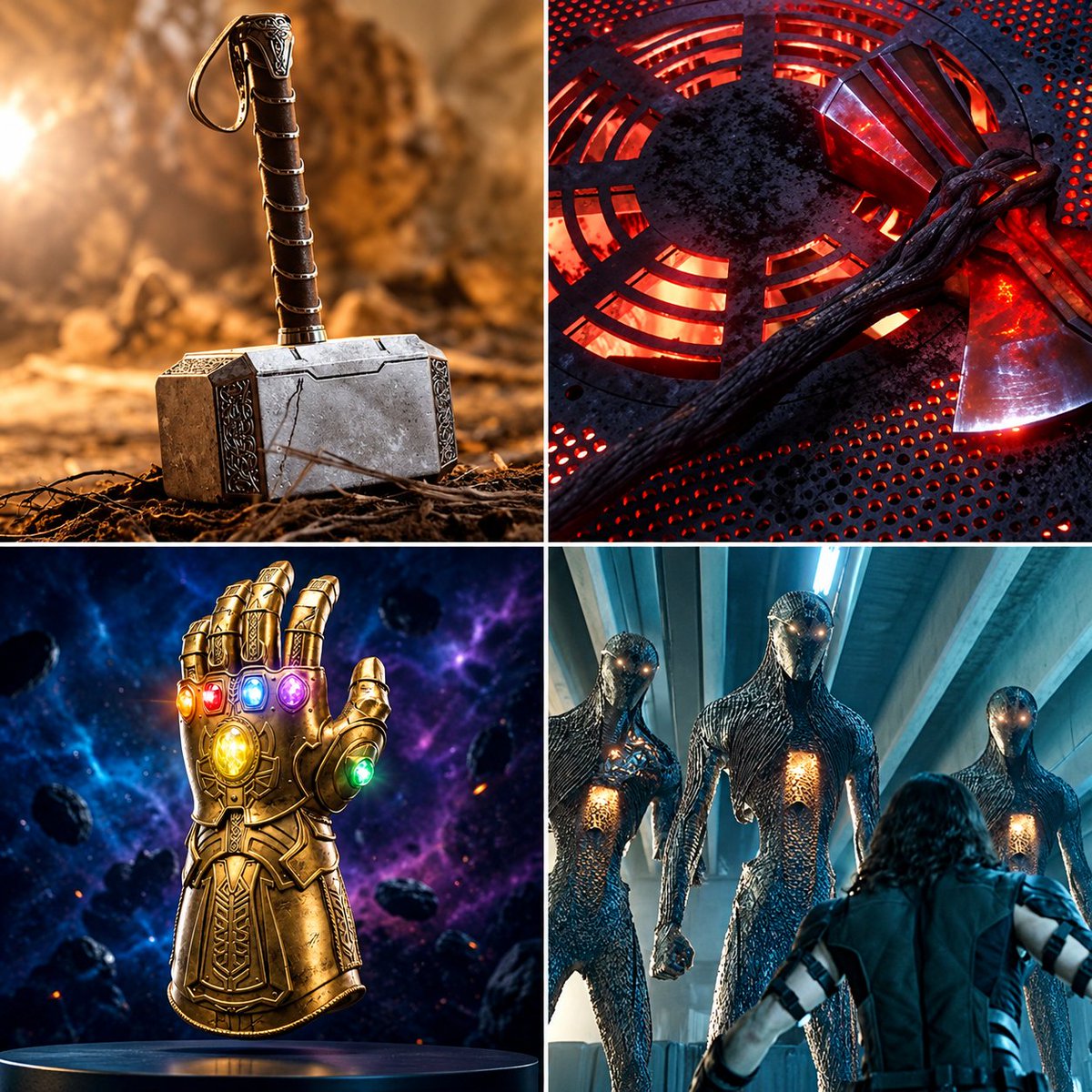 vikku60879's tweet photo. The strongest weapons in the MCU were all made by the same person.

The Art                                    The Artist https://t.co/yQVCCfVwZo