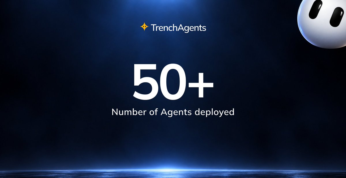 trenchagents's tweet photo. 50+ agents deployed to the trenches so far.

based on your feedback, a how-to video series is coming to flatten the learning curve.

stay tuned. the future of trading is superintelligence. https://t.co/LQ1cFnHJB9