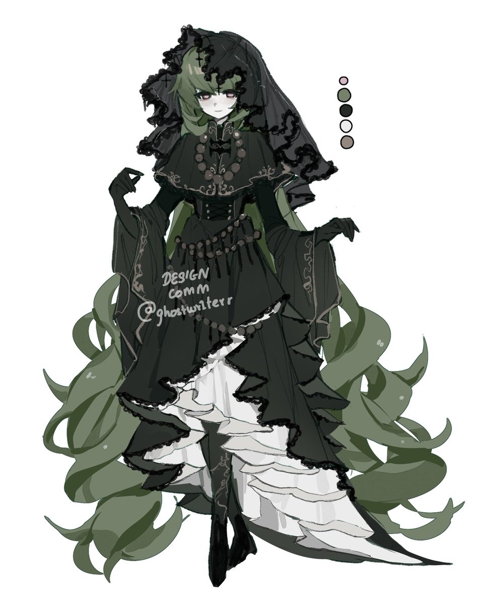 ghostwr1terr's tweet photo. character design cmm for @/notjuubi 💚🖤
#artmoots #vgencomm https://t.co/3KaMp5klbs