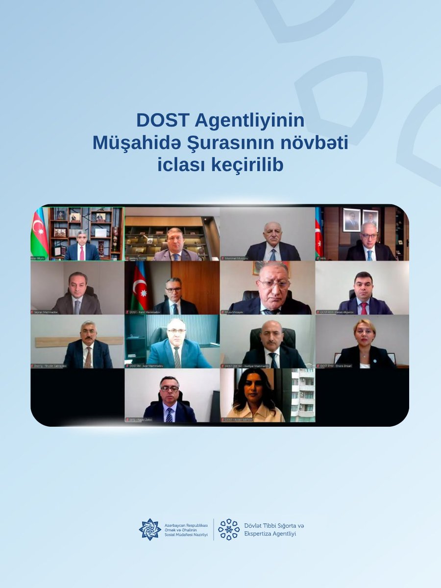 dtseagovaz's tweet photo. 🏢 DOST Agentliyinin Müşahidə Şurasının növbəti iclası keçirilib.
🔹 Şuranın sədri, əmək və əhalinin sosial müdafiəsi naziri Anar Əliyev DOST xidmətləri şəbəkəsinin genişləndirilməsi istiqamətində işlərin bu il də davam etdirildiyini bildirib.
#ƏƏSMN #DTSEA #DOSTAgentliyi https://t.co/tQO5efceDo