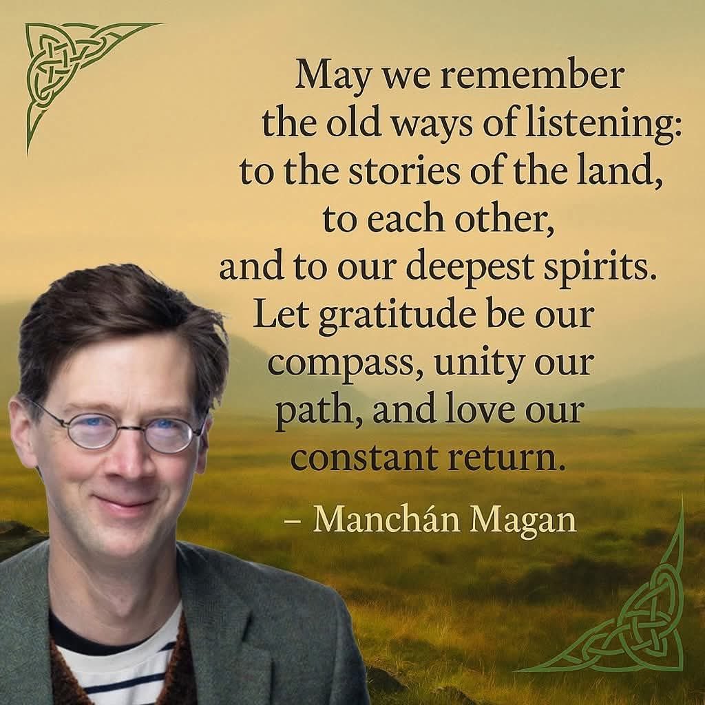 Trillian_01's tweet photo. In memory of Manchán Magan on the first anniversary of his death. Ní bheidh a leithéid arís ann. #irish #ireland #celticmythology #folklore #listentotheland @ManchanMagan @bbboatclub https://t.co/W4TqQR6j95