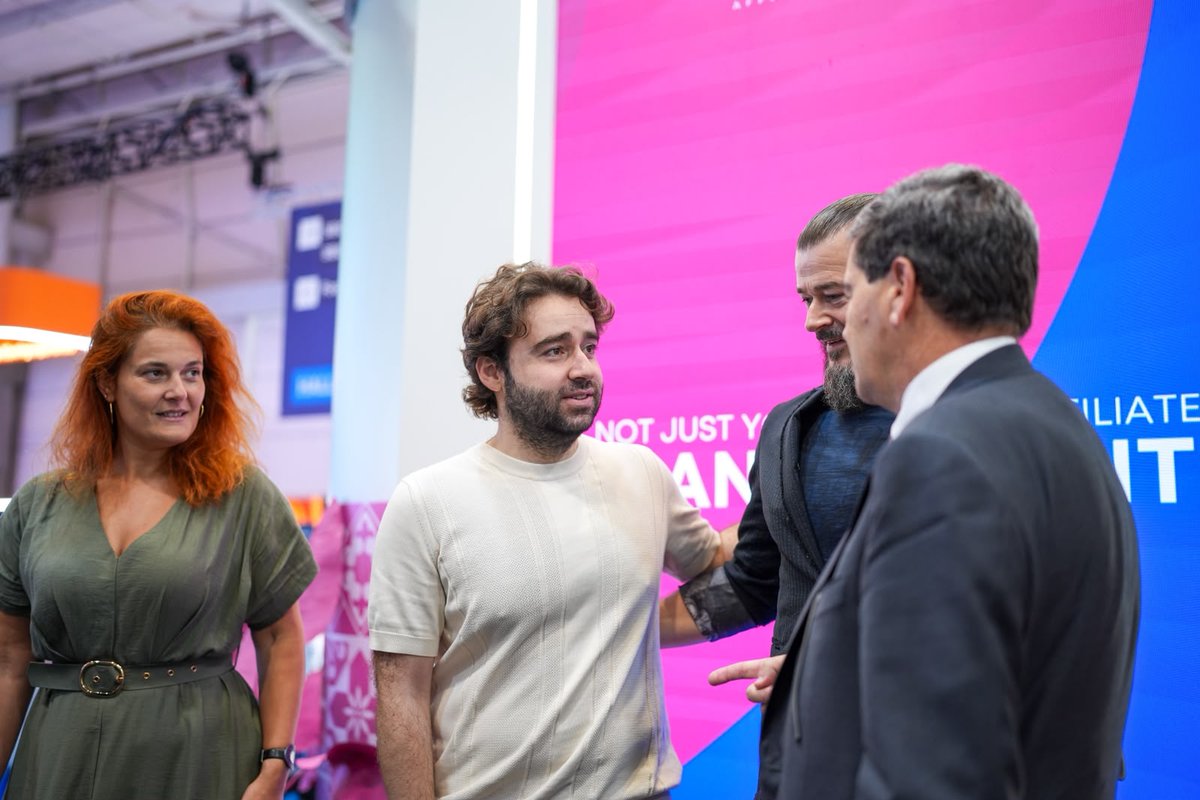 BetConstruct's tweet photo. Forging connections at the highest level. 🤝 
During the SBC Summit Lisbon, Vahagn Badalyan engaged in  dialogue with Portugal's Minister of Tourism. 
A true testament to our commitment to shaping a globally connected and advanced digital ecosystem https://t.co/GjkdMB2CZE