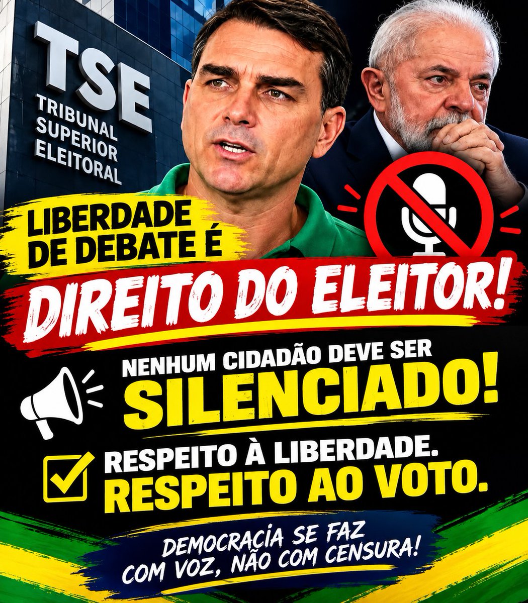 Akeleabrassu's tweet photo. ⚖️A Justiça vai tentar censurar  nosso livre-arbítrio. 
No dia 4 de outubro, quero ter a certeza de que cada voto será respeitado e contabilizado, sem censura ou interferência na liberdade de escolha do eleitor.
Tenho o direito de escolha e meu candidato é Flávio Bolsonaro. Que ninguém silencie a voz das urnas.
Não queremos silêncio. Queremos liberdade, transparência e respeito ao voto.
🇧🇷 É Flávio Bolsonaro 2️⃣2️⃣ 🇧🇷
Armaram  Ditadura, vai  ter golpe para Presidente da República. Dia 4. O MBL. O STF e TSE. E A Globo. Ministra. Alvorada. Zema.  Flavinho. Censura Nunca Mais. 
Jair Messias Bolsonaro. Eduardo. 
E Lula Covarde,  Frouxo, Fujão e Arregão. Cuba. Band. Linha. Malu Gaspar. Solidariedade. Cury.  Roberto Justus. Liberdade.
PSOL KIDS. Girão. Petrobrás. 
Judiciário. Paulinho da Força.  Caiado. FlávioBolsonaro. Cartão de Crédito. Gilmar Mendes. Proibir. Alckmin. Brizola. Lito. Rachadinha. Luciano Huck.
Bora Lula 13 é Golpe. Datafolha 
Fora Movimento Bora Lula. 
Kassio Nunes. Estela Aranha. 
#Lula2026étetra sqn. Renan. 
TIRA A MÃO DO MEU CARTÃO.
Domingo é 13 sqn. Interferência.
Golpe Nunca Mais. Decisão.