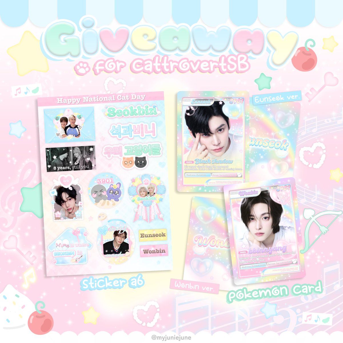 myjuniejune's tweet photo. pls kindly rt ♡⃣

giveaway for cattrovertSB 🐈🐈‍⬛💘

🗓️ date: sat 10 oct
round: 13:15 - 14:15
@ sonbrown cafe 🍵

🐾 rt &amp; show this tweet 
#CattrovertSB #3901room https://t.co/M95eOX5mwq