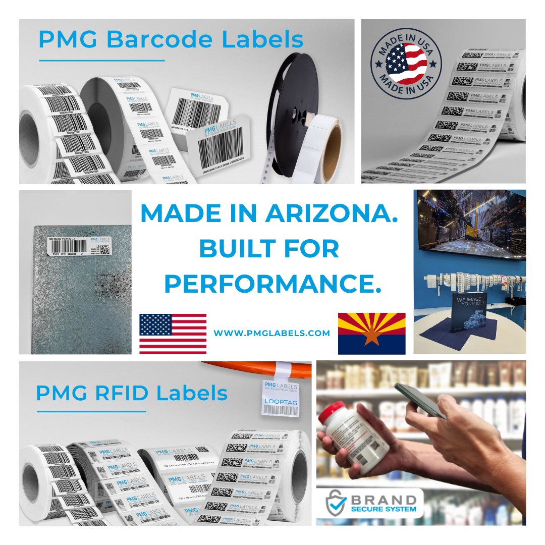 PmgLabels's tweet photo. Today is #MFGDay26! At PMG Labels, RFID tags, barcode labels & our tamper-proof #BrandSecureSystem are designed and made right here in Goodyear, AZ. 🇺🇸 Proud of our production team!
https://t.co/eyuirYs81K
#MadeInUSA #RFID #SupplyChain https://t.co/eMePLDwMuC