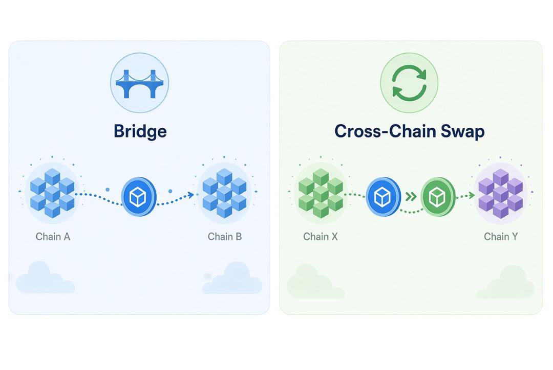 stephcrypt1's tweet photo. Cross-chain swap vs bridge 

what’s the actual difference in 2026?Most people still mix them up.

I broke it down clearly with a simple comparison

https://t.co/GeKtUJhFNS

@RocketXexchange https://t.co/f2Pwz9qJha