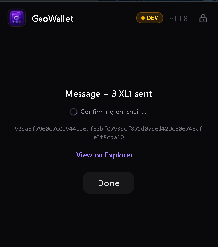 LewSales's tweet photo. 🚨 GeoWallet just learned how to TALK. 💬⛓️
We’ve officially brought on-chain messaging to GeoWallet.

📨 Send a message wallet → wallet
💰 Attach $XL1 directly to the message
📥 Receive messages + XL1 together
🔗 Verify the transaction on-chain
⛓️ Powered by XL1
No phone number.
No email address.
Your wallet address is your inbox.
And yes… the screenshots are REAL. 😎
This started as an experiment.
Now it’s working inside the wallet.
Message + Value. One transaction. On-chain.
#XYO #XL1 #GeoWallet #Blockchain #Web3 #WinLEW