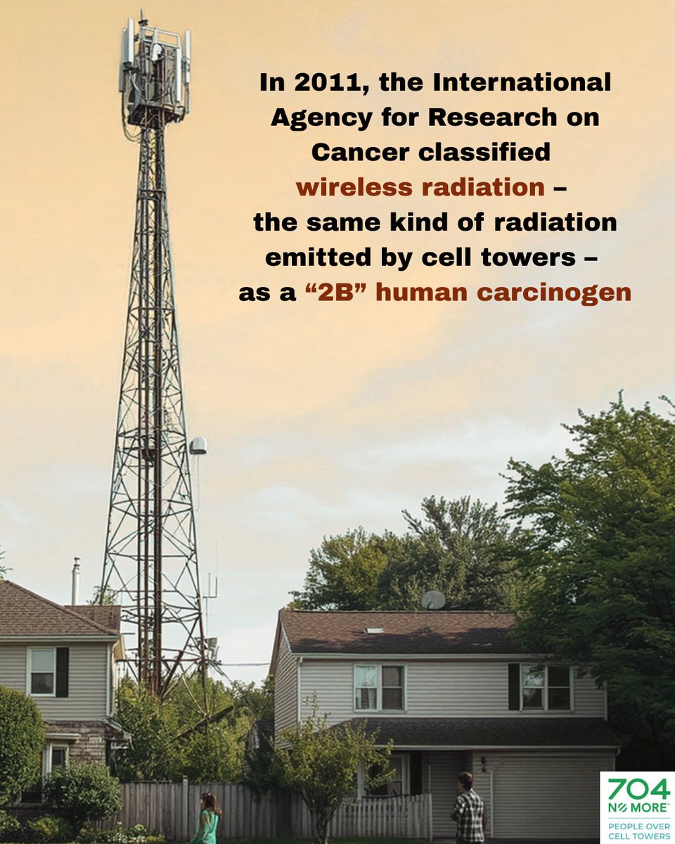 704nomore's tweet photo. Wireless radiation is an established health risk. Cell towers don't belong near homes and schools. Period. https://t.co/dzsPIo16mS