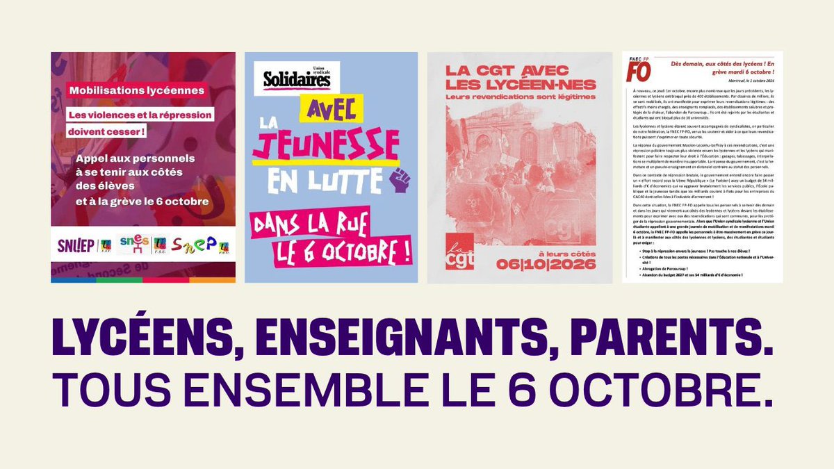stephane1peu's tweet photo. Lycéens , enseignants , parents.
Tous ensemble le 6 octobre ! https://t.co/N64cIc29xW