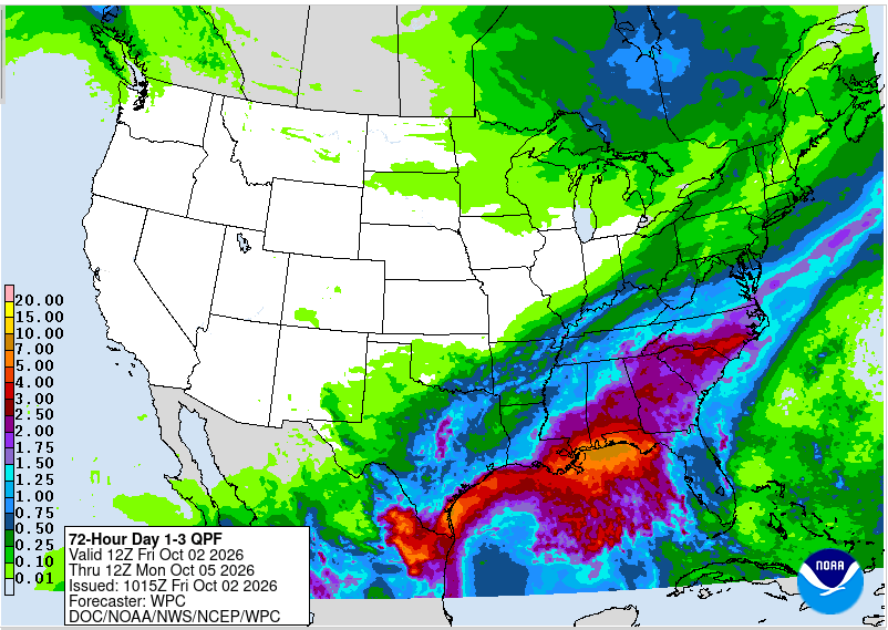 LaStateClimate's tweet photo. After a dry stretch, a pattern change is on the way beginning today and especially over the weekend.  Right now, the highest rain totals are likely over the southeastern portion of the state.  There is a risk of 'Excessive' rainfall both Saturday and Sunday. https://t.co/MtlamuFZz8