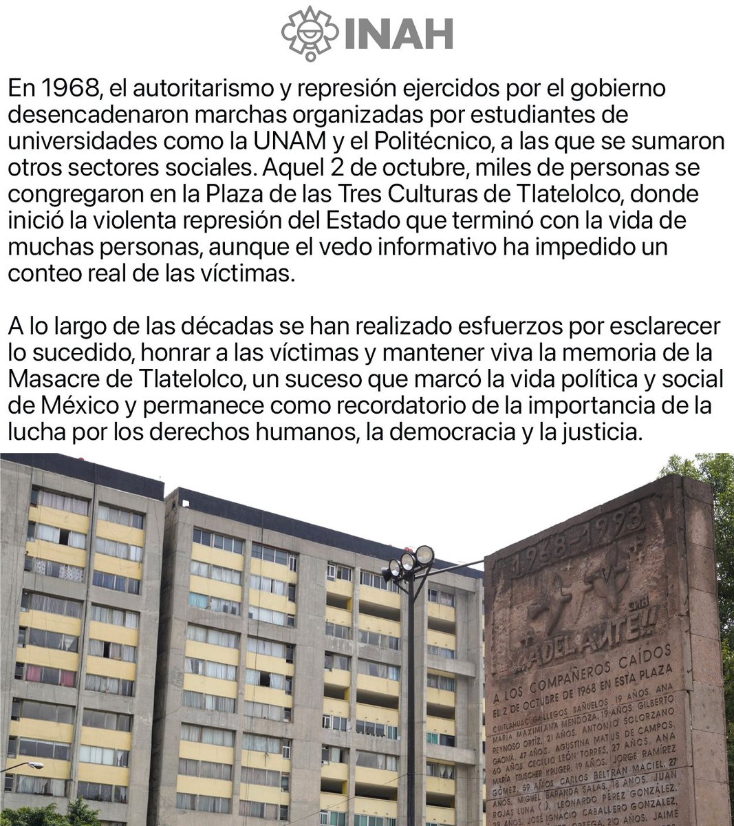 porktendencia's tweet photo. #2DeOctubreNoSeOlvida:
Porque hoy se cumplen 58 años de la matanza de Tlatelolco https://t.co/Q2U8sMS52E