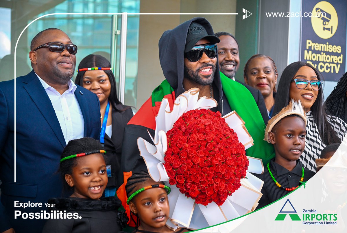 ZambiaAirports's tweet photo. A warm Zambian welcome to @jasonderulo! Weโre thrilled to have you pass through the #GatewayToPossibilities. We wish you an incredible weekend as you perform at the @StanbicMusic Fest and an enjoyable stay!
#KeepFlying #ZambiaMovesYou https://t.co/o6ZFmYvv0H