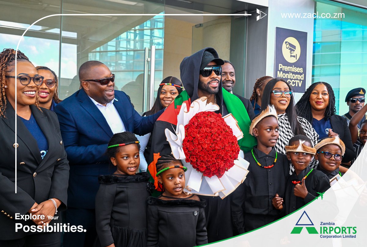 ZambiaAirports's tweet photo. A warm Zambian welcome to @jasonderulo! Weโre thrilled to have you pass through the #GatewayToPossibilities. We wish you an incredible weekend as you perform at the @StanbicMusic Fest and an enjoyable stay!
#KeepFlying #ZambiaMovesYou https://t.co/o6ZFmYvv0H