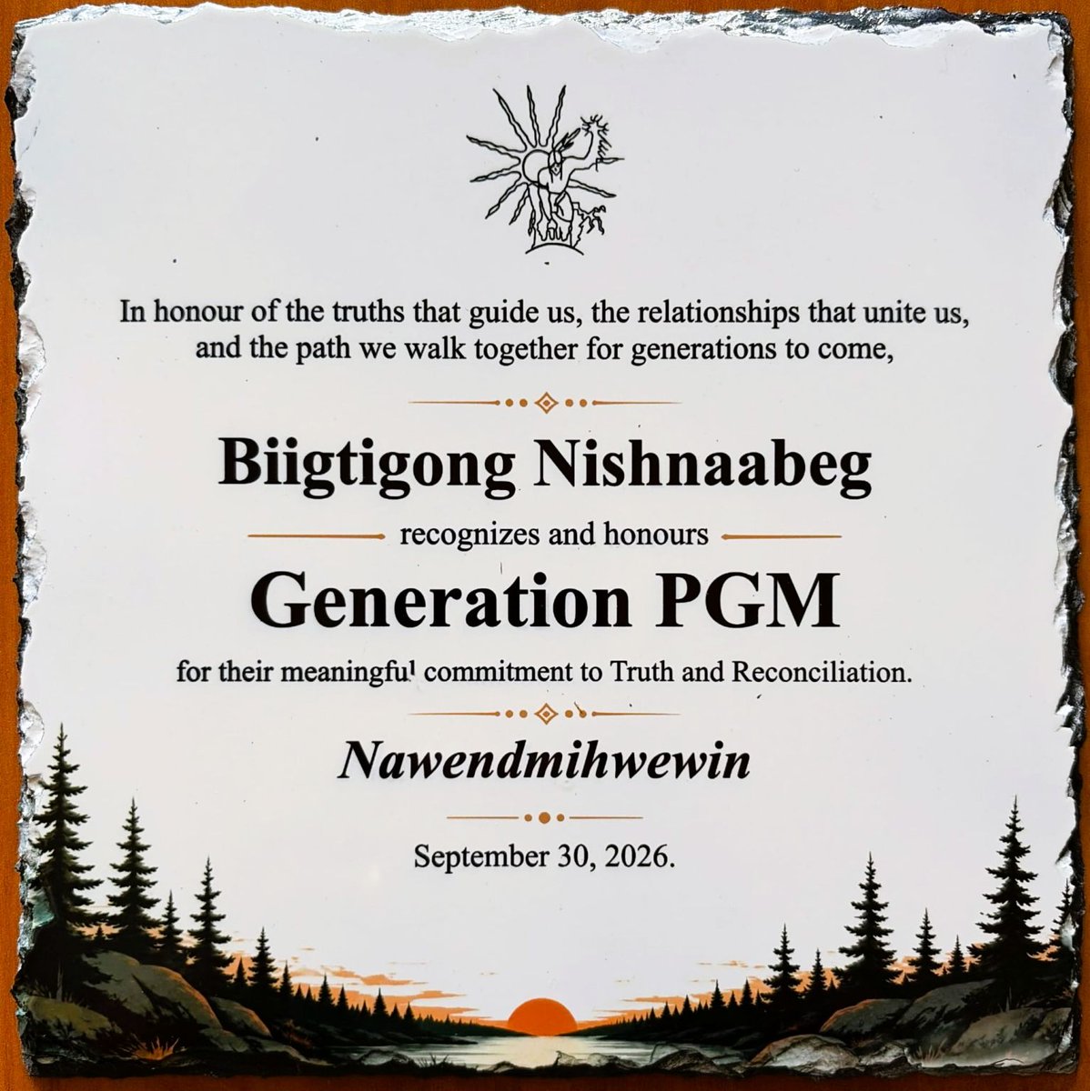 GenMining's tweet photo. Honouring Truth and Reconciliation in Marathon, Ontario

On September 30th, @GenMining President & CEO @JamieLevyGENM and our Director of Sustainability Jeremy Dart spent the day in Marathon, Ontario with members of the Biigtigong Nishnaabeg and MP @PattyHajdu of Thunder Bay in recognition of the National Day for Truth and Reconciliation.

We were deeply honoured as the Biigtigong Nishnaabeg recognized and celebrated their long‑standing relationship with Generation Mining a partnership built on respect, dialogue, and shared commitment to the community.

Every Child Matters

#TruthAndReconciliation #NDTR #BiigtigongNishnaabeg #GenerationMining #Community #Ontario #Mining #Marathonproject