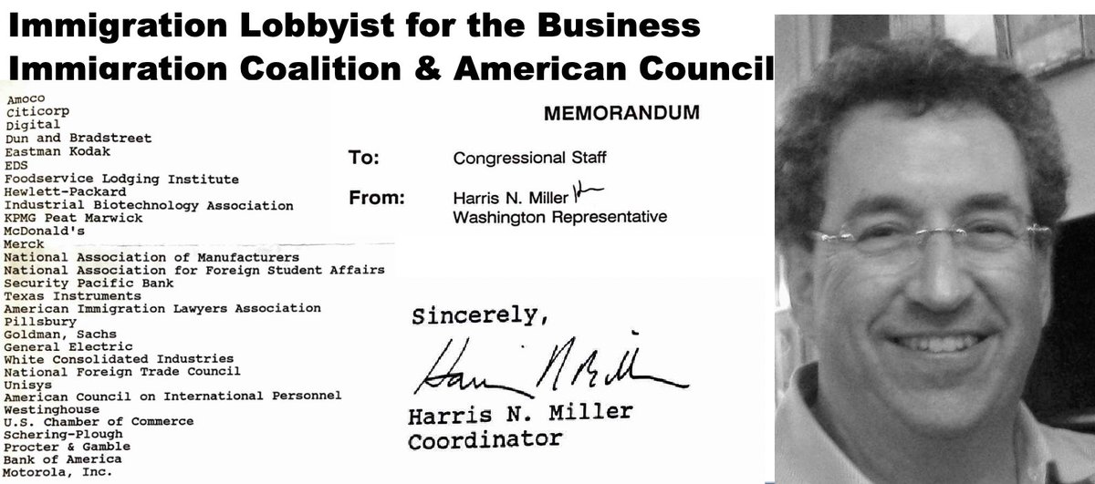 USTechWorkers's tweet photo. Perhaps Miles was the architect, but the person who crafted the policy was Harris Nathan Miller. And you're right, it is not being abused. The H-1B is doing what it was designed to do: replace American white-collar professionals the corporatocracy viewed as expensive, undeserving, and expendable with cheaper, more compliant foreign workers.
https://t.co/HNmKGqWSXi