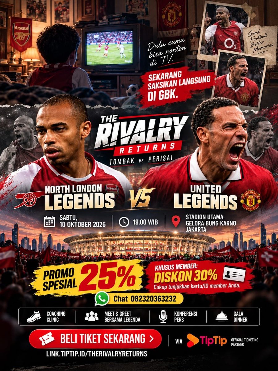 rintoanggo21's tweet photo. Legenda Arsenal yang paling ikonik, Thierry Henry, bakal menginjakkan kakinya di Stadion Utama Gelora Bung Karno United vs NorthLondon Legend
#TheRivalryReturns https://t.co/KIvPVWrpek
