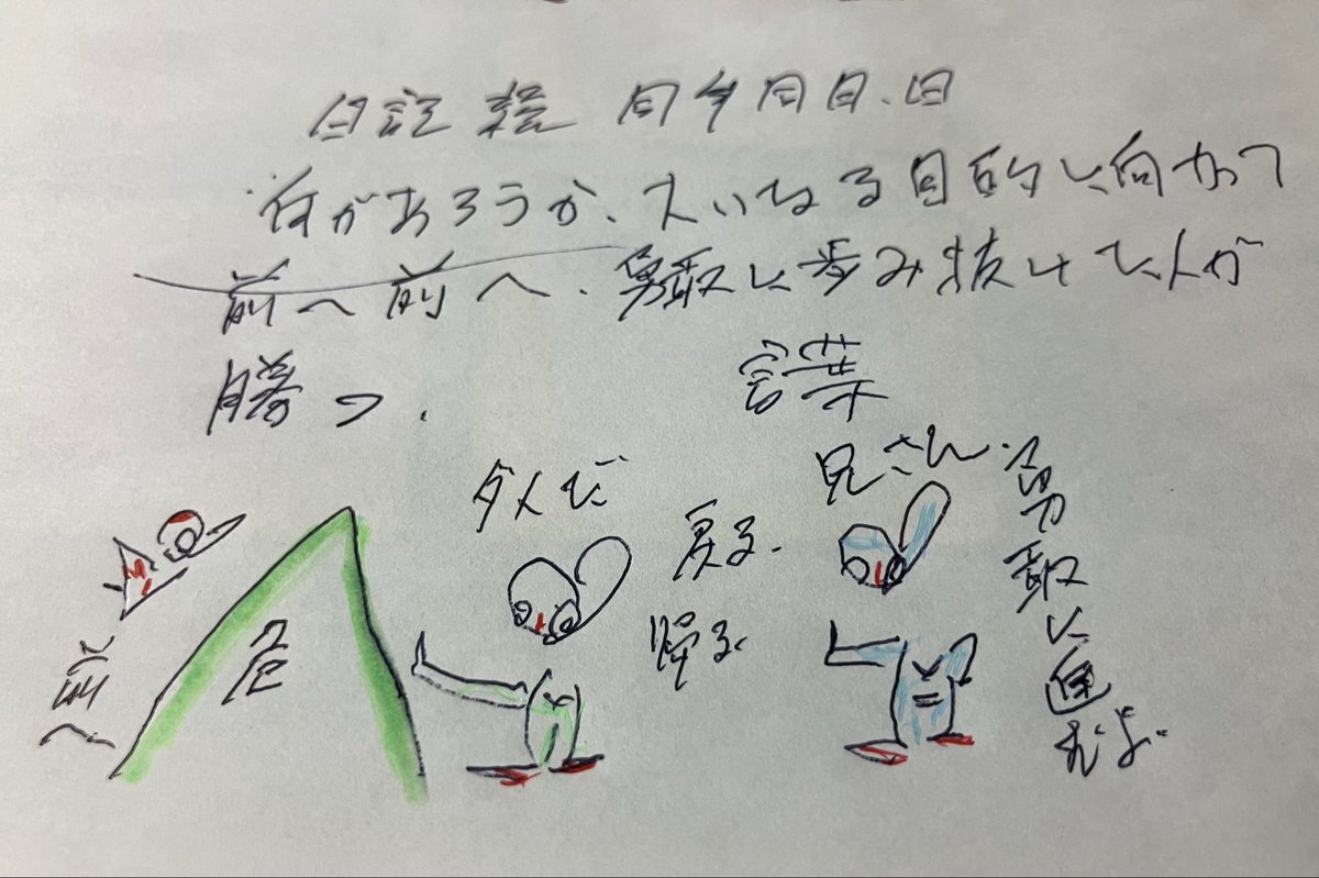Tanakamasami3's tweet photo. 続　日記　同年同日
ラク　壁だ　挫折　帰る
ラク弟　勇敢に前進よ　頑張れ
チビ　前よ　逃げないでよ　あっ、逃げのラクだ　やばいね　ハハハ https://t.co/NR3rmKyVls