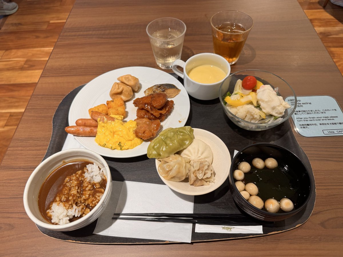 760723a_t's tweet photo. 9月29日から10月1日東北二泊三日デブ活の旅3
3日目
朝ご飯 ホテルの #朝食ビュッフェ
昼ご飯 #黒埼PA #月見タレカツかれー 

しまった、予定していた、#ずんだシェーク
 飲み比べするの忘れた！！！！！！！！ https://t.co/P749iMpOtU