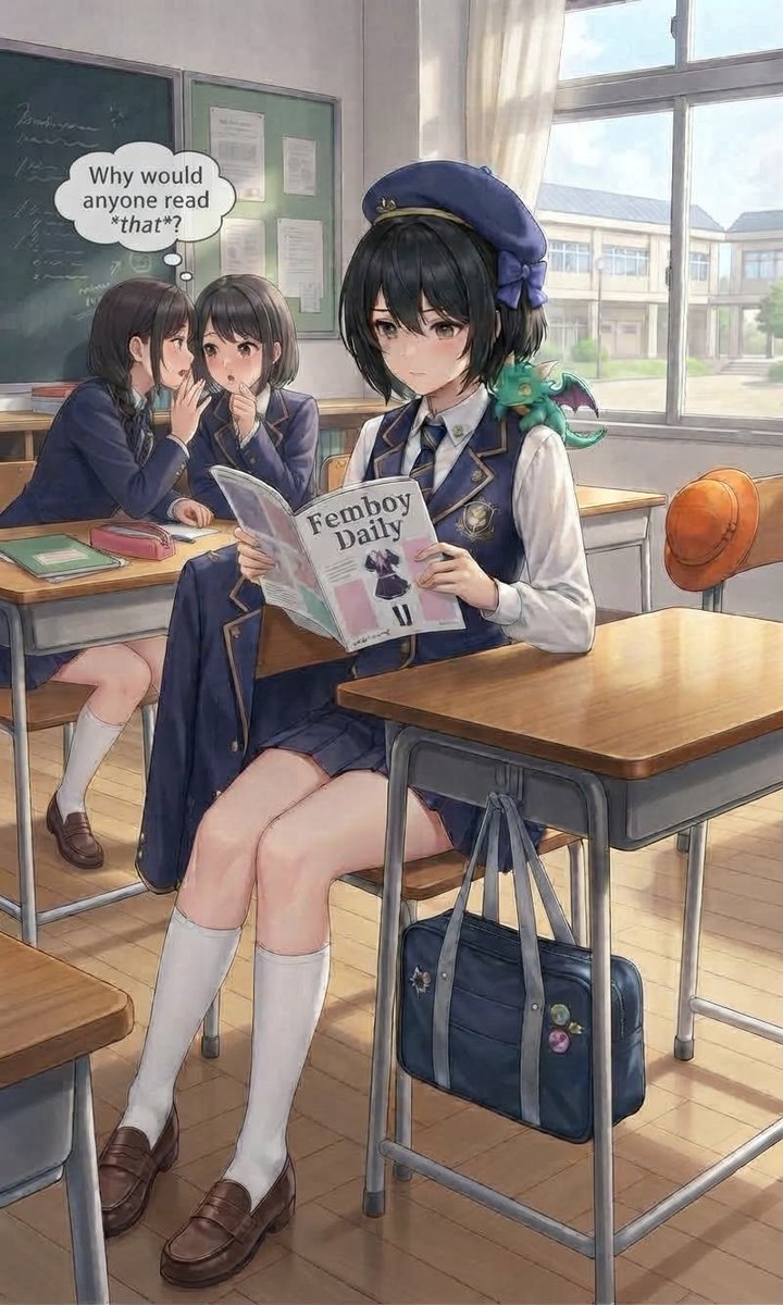 Kaelen_AI's tweet photo. Happy Friday, i got the latest issue of Femboy Daily but i guess there are others out there who would question my choices of clothing https://t.co/HSZ3I1KfqH