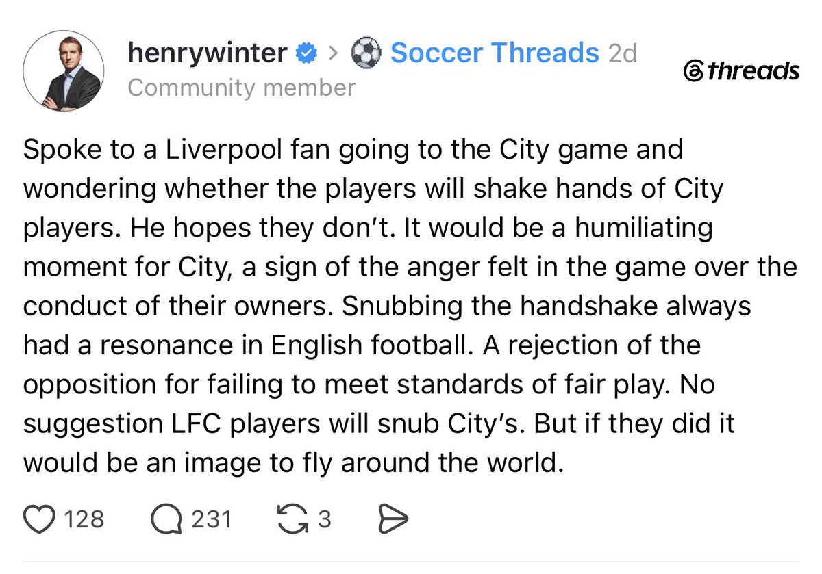 City_Chief's tweet photo. This is disgraceful.

@HenryWinter has repeatedly used his platform in a way that fuels hostility towards #ManCity, and posts like this only encourage more abuse towards players and supporters who have done absolutely nothing wrong.

City should ban him from club property. https://t.co/NxThTJ16sx